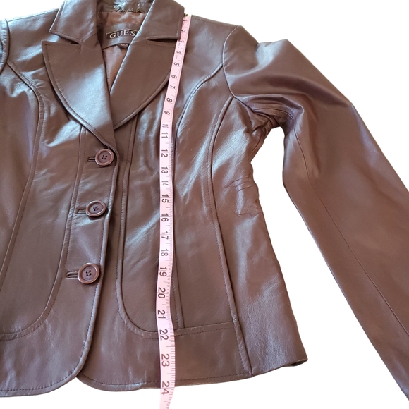 Vintage Leather Guess Brown Jacket - Picture 4 of 16